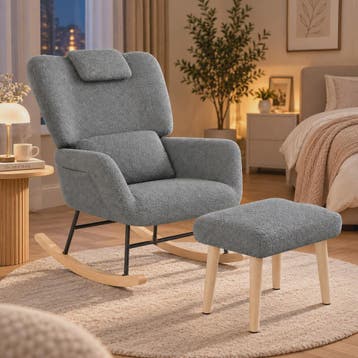 Luxe Schommelstoel met Voetenbank en Hoofdsteun - Comfortabe, Verzenden, Nieuw