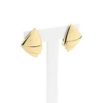 Vintage gouden abstracte oorclips (Oorbellen), Sieraden, Tassen en Uiterlijk, Oorbellen, Ophalen of Verzenden, Gebruikt, Goud