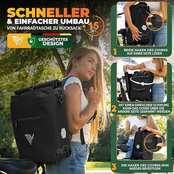 2dekans | MIVELO - 3-in-1 Fietstas Rugzak - 15 liter Inhoud, Ophalen of Verzenden, Zo goed als nieuw
