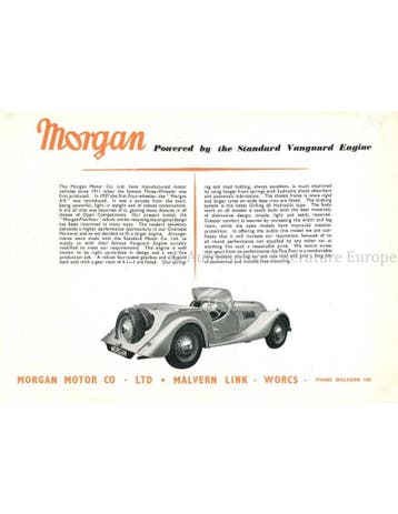 1954 MORGAN PROGRAMMA BROCHURE ENGLISH, Nieuw, Author