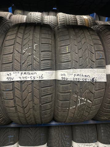 2x225-55-16 Falken winter 5,5m €45 per band 225 55 16, Ophalen, Gebruikt, 16 inch, All Season