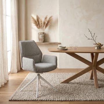 Eetkamerstoel Hera met armleuning Beige | Starfurn, Huis en Inrichting, Stoelen, Ophalen of Verzenden, Nieuw