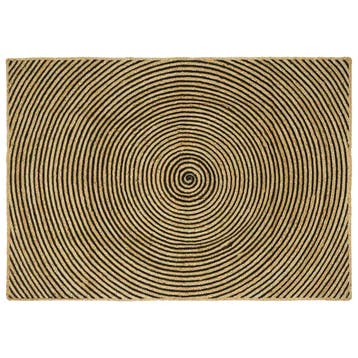 vidaXL Gebied Tapijt Zwart 140 x 200 cm Jute, Verzenden, Nieuw, Zwart
