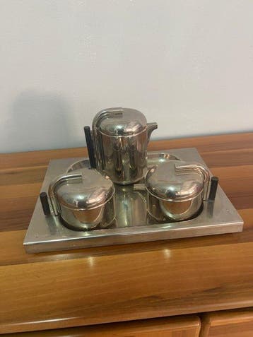 Koffieservies (4) - Metaal, Bakeliet
