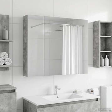 vidaXL Badkamer spiegelkast Beton Grijs 80 x 14.5 x 70 cm, Verzenden, Nieuw