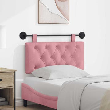 vidaXL Hangend hoofdbord Roze Fluweel, Verzenden, Nieuw, Stof