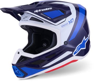 Alpinestars S-M7 Rise Blauw Wit Crosshelm, XXL, Nieuw met kaartje, Overige merken, Heren