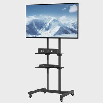 Mobiele TV Standaard met Wielen - In Hoogte Verstelbaar & Du, Verzenden, Nieuw