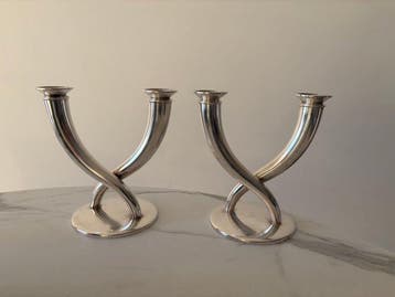 Christofle - Gio Ponti - Kandelaar (2) - zilveren metaal