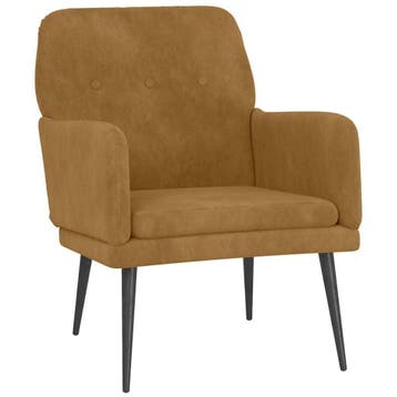 Fauteuil Fluweel Bruin | Retourdeal 56% Korting, Huis en Inrichting, Fauteuils, Overige materialen, 75 tot 100 cm, Ophalen of Verzenden