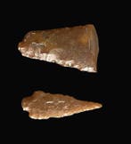 Predynastisch Oud-Egyptisch Silex pijlpunt en lemmetfragment, Antiek en Kunst