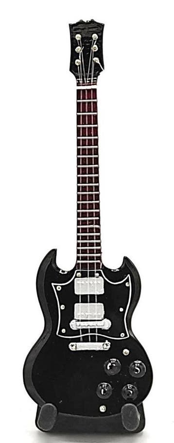 Baby miniatuur replica Gibson SG gitaar -Angus Young - AC/DC, Ophalen of Verzenden, Nieuw, Pop, Beeldje of Miniatuur