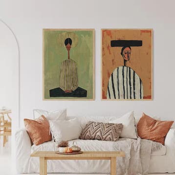 Abstract Afrikaanse Vrouwen Poster Canvas Schilderij - Etnis, Verzenden