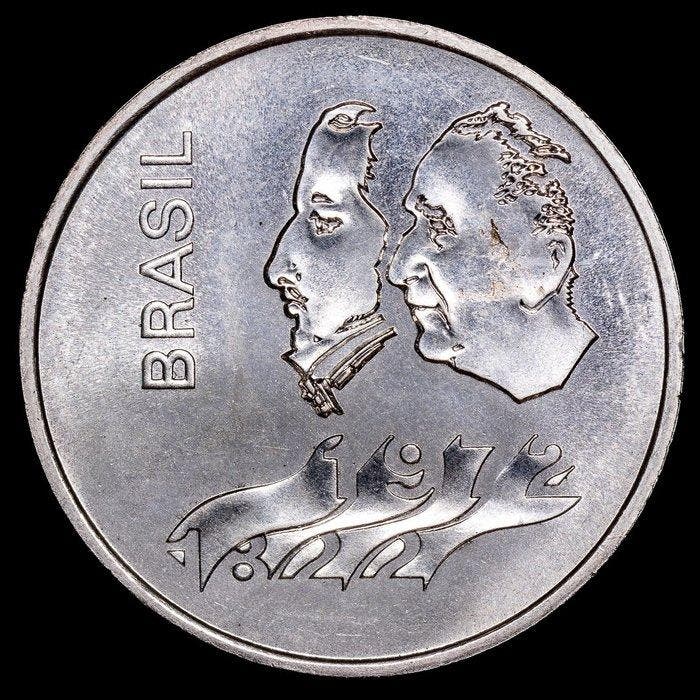 Brazilië. 20 Cruzeiros 1972 - 150 aniversario de la, Postzegels en Munten, Munten | Europa | Niet-Euromunten