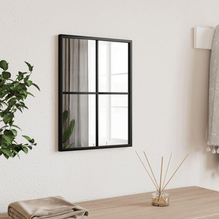 vidaXL Wandspiegel rechthoekig 30x40 cm ijzer zwart, Huis en Inrichting, Woonaccessoires | Spiegels, Nieuw, Verzenden