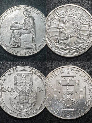 Portugal. Escudo 2 Moedas prata (Zonder minimumprijs)