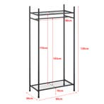 Kledingkast open kast zwart met 2 planken 130x60x30 cm, Verzenden, Nieuw