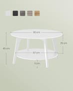 Salontafel - rond - wit - hoogte 45 cm - 80 cm Ø diameter -, Verzenden, Nieuw