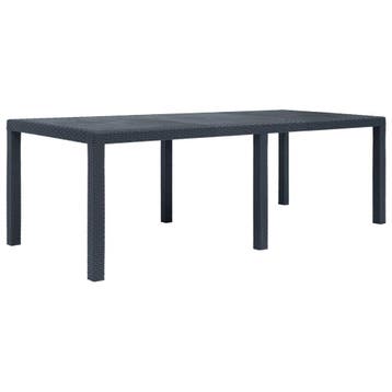 vidaXL Tuintafel 220x90x72 cm rattan-look kunststof, Verzenden, Nieuw, Kunststof