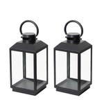 Set van 2 Newport Windlicht Zwart Small Tuinaccessoires, Verzenden, Nieuw, Modern