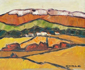 Jean-louis Carl (1938-2003) - Vue de la montagne Sainte