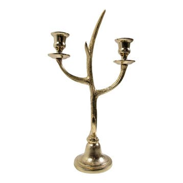 Kaarsen Standaard gewei goud 2 h38cm, Verzenden, Nieuw