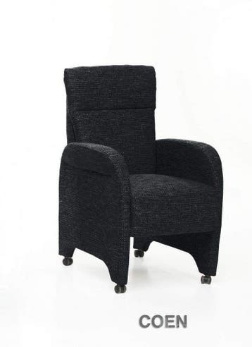 Eetkamerstoel Coen - eetkamerstoelen - Zwart, Nieuw, Zwart, Stof