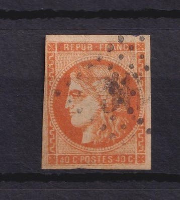 Frankrijk 1870 - Bordeaux 40c oranje fel - Yvert n°48a, Gestempeld