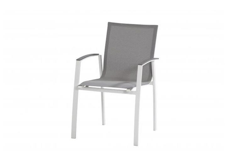 Taste by 4 Seasons Torino stapelbare tuinstoel grijs met wit, Tuin en Terras, Tuinsets en Loungesets, Ophalen of Verzenden