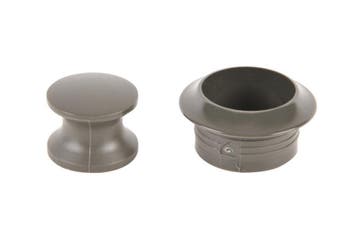 Knop+Ring Pushlock Grijs 2st., Ophalen of Verzenden, Nieuw