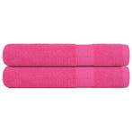 vidaXL Handdoeken FROGN 2 st 100x200 cm 360 g/m² roze, Verzenden, Nieuw, Roze