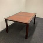 klassieke Engelse tafel met leer inleg, 180x120 cm, Huis en Inrichting, Tafels | Eettafels, Ophalen of Verzenden, Gebruikt