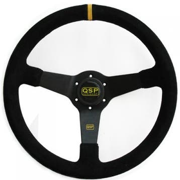 QSP Sportstuur Suede 70mm Diep Deep Dish Zwart B5616, Nieuw