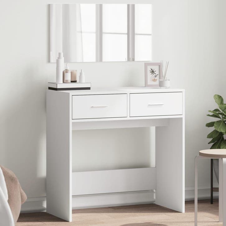 vidaXL Kaptafel met spiegel 80x39x80 cm wit, Huis en Inrichting, Tafels | Kaptafels, Nieuw, Verzenden