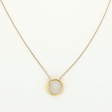 Ketting met hanger - 14 karaat Geel goud, Witgoud Diamant