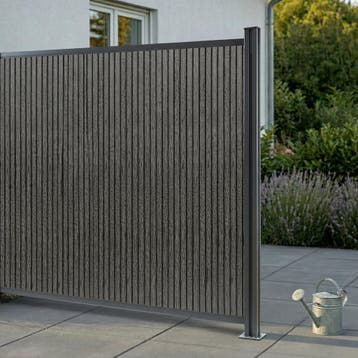 WPC schutting Grassano uitbreidingsset met paal 185x175 cm g, Verzenden, Nieuw