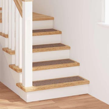 vidaXL Antislip Trapmatten 15 st 75 x 20 cm Bruin PP, Verzenden, Nieuw