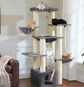 Hoge Kattenboom – Met Diepe Hangmat, Platform en Condo, Verzenden, Nieuw