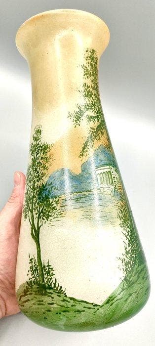 LEGRAS (1839-1916) - Vaas - Grote vaas met geëmailleerd
