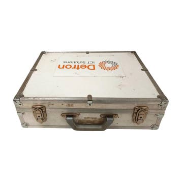 Aluminium transportkoffer, 48x37x14 cm, wit grijs, met, Ophalen of Verzenden, Gebruikt
