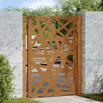 vidaXL Poort met lichtontwerp 100x125 cm weervast staal, Tuin en Terras, Tuinpoorten, Verzenden, Nieuw