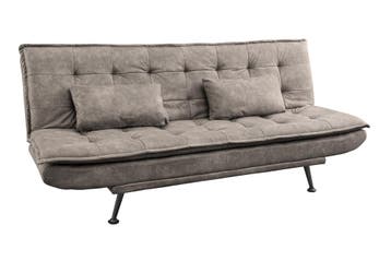 Slaapbank JAZZ 195 cm 3-zits microvezel taupe - 47526, Ophalen of Verzenden, Nieuw