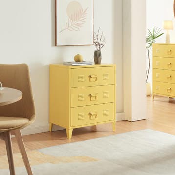 Ladekast Hämeenlinna commode met lades 72x60x40 cm geel [en., Verzenden, Nieuw