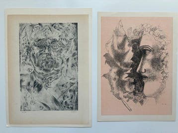 Joan Miro (1893-1983) - Lot de 2 lithographies :, Antiek en Kunst