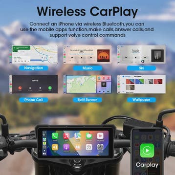 Jansite 8.1" Motorfiets GPS Navigatie met 4K DVR, CarPlay &, Verzenden, Nieuw