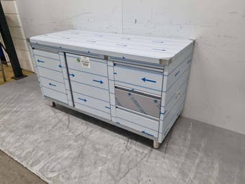 HCB RVS Werkkast Kast Werktafel 2 klapdeuren, 3 laden en, Ophalen of Verzenden, Nieuw in verpakking