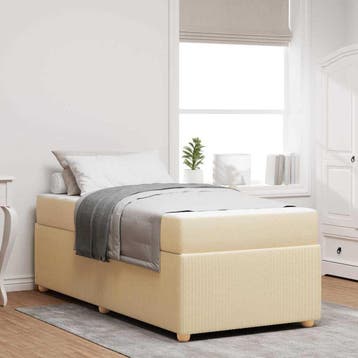 vidaXL Bedframe Crème 80 x 200 cm Stof, Verzenden, Nieuw, Crème, Stof