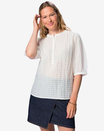HEMA Damesblouse Bay strepen wit, Kleding | Dames, Verzenden, Nieuw