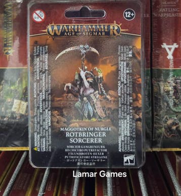 Maggotkin of Nurgle Rotbringer Sorcerer (Warhammer Age of, Hobby en Vrije tijd, Wargaming, Ophalen of Verzenden, Nieuw