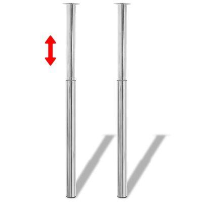 VidaXL tafelpoten telescopisch, 2st, chroom, Diversen, Overige Diversen, Ophalen